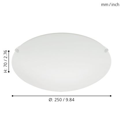 Eglo 80265 - Kiinteä kattovalaisin MARS 1xE27/25W/230V