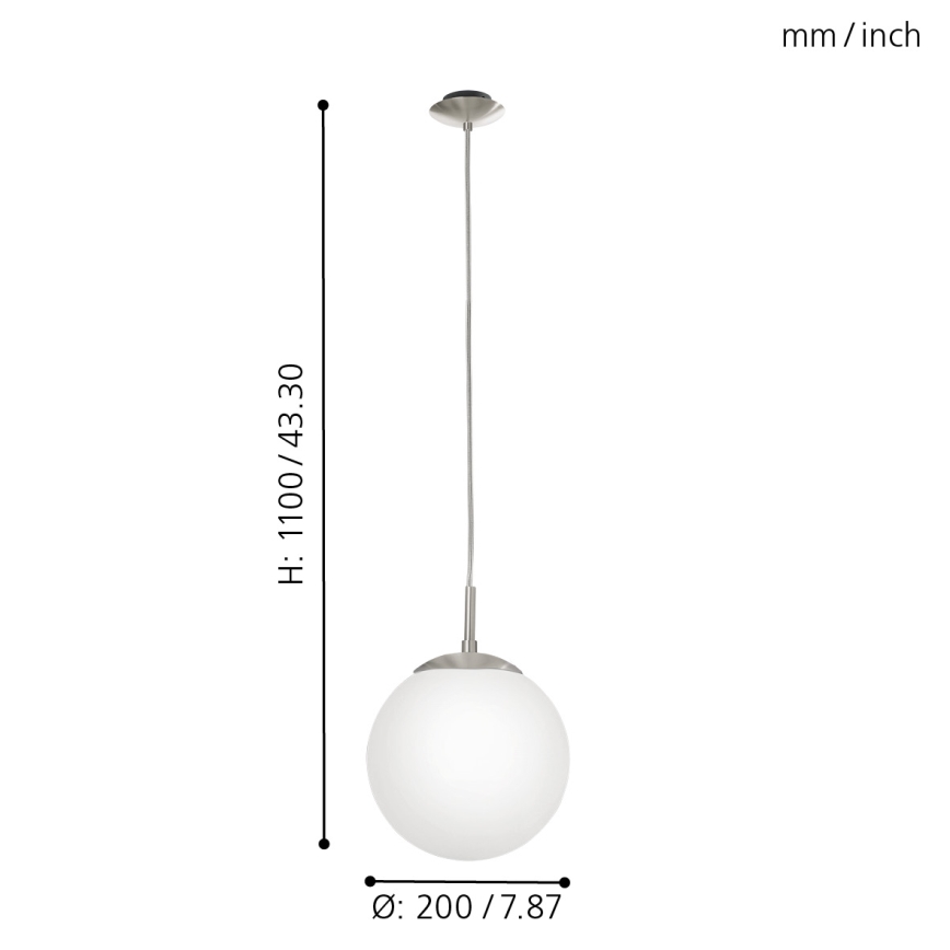 EGLO - Kattokruunu johdossa 1xE27/60W/230V halkaisija 20 cm