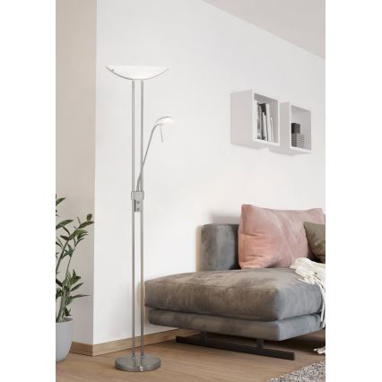 EGLO - Himmennettävä lattiavalaisin BAYA 1xR7s/230W+1xG9/33W mattakromi
