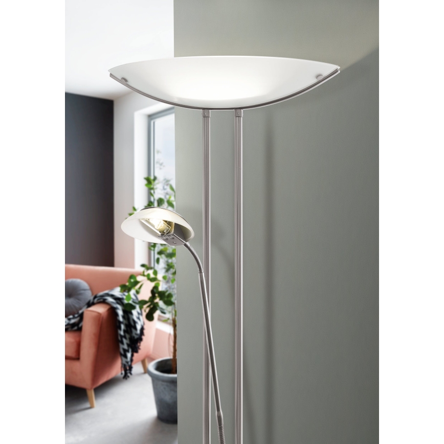 EGLO - Himmennettävä lattiavalaisin BAYA 1xR7s/230W+1xG9/33W mattakromi