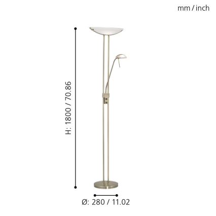 EGLO - Himmennettävä lattiavalaisin BAYA 1xR7s/230W + 1xG9/33W pronssi