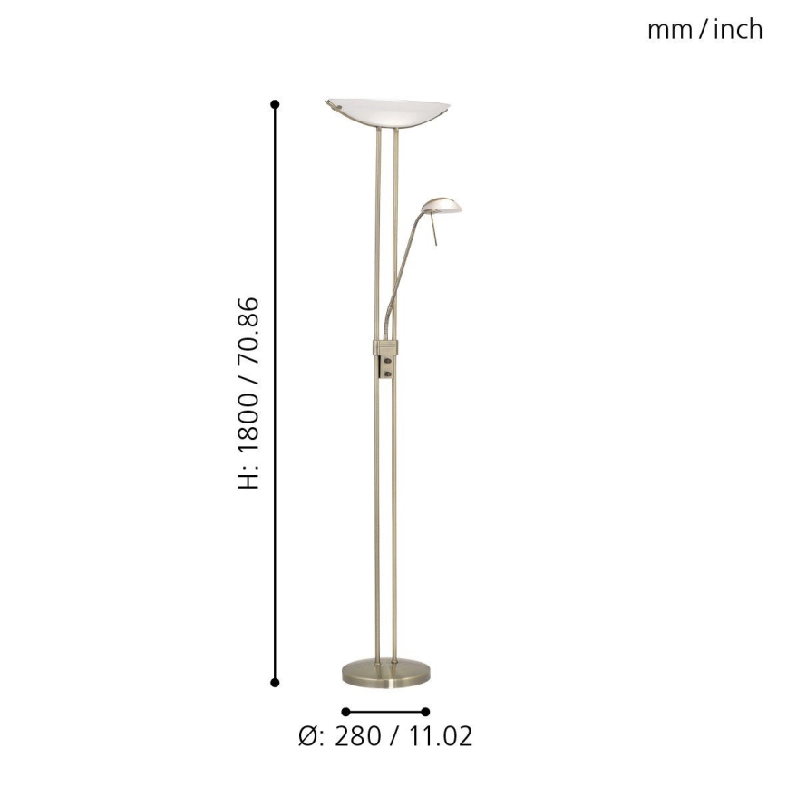 EGLO - Himmennettävä lattiavalaisin BAYA 1xR7s/230W + 1xG9/33W pronssi