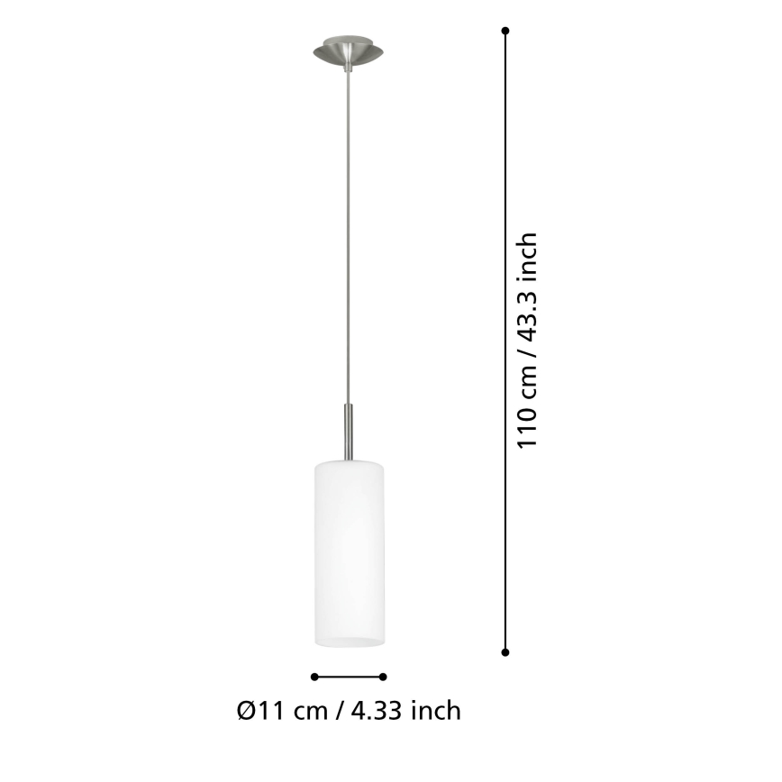 EGLO 85977 - Kattokruunu narulla TROY 3 1xE27/60W valkoinen