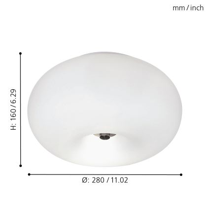 EGLO - Kattovalo OPTICA 2xE27/60W halkaisija 28 cm