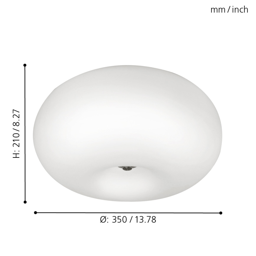 EGLO - Kattovalo OPTICA 2xE27/60W/230V opaalilasi halkaisija 35 cm