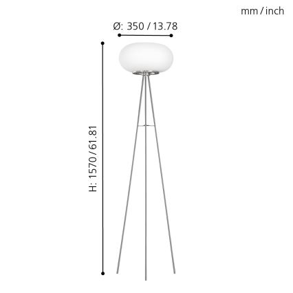 EGLO - Lattialamppu OPTICA 2xE27/60W halkaisija 35 cm