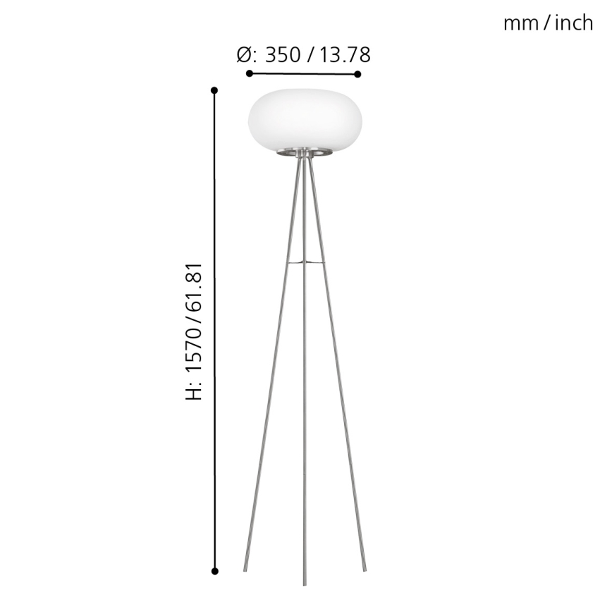 EGLO - Lattialamppu OPTICA 2xE27/60W halkaisija 35 cm