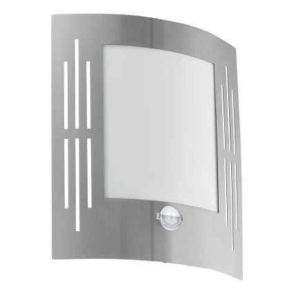EGLO 88144 - Ulkoseinävalaisin anturilla CITY 1xE27/15W/230V IP44