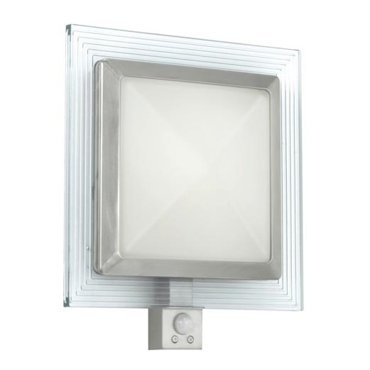 EGLO 88163 - Ulkoseinävalaisin liiketunnistimella PALI 1xE27/15W + 1xLED/1,28W IP44
