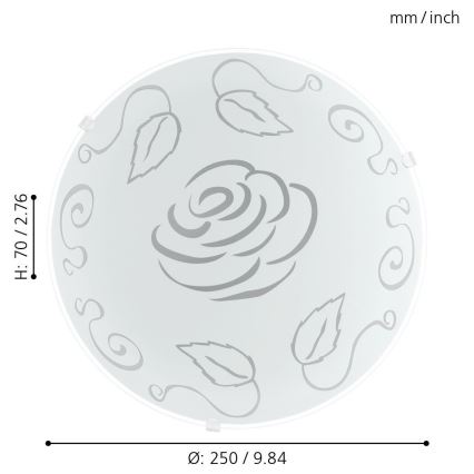 Eglo 89238 - Kattovalo MARS 1 1xE27/60W/230V