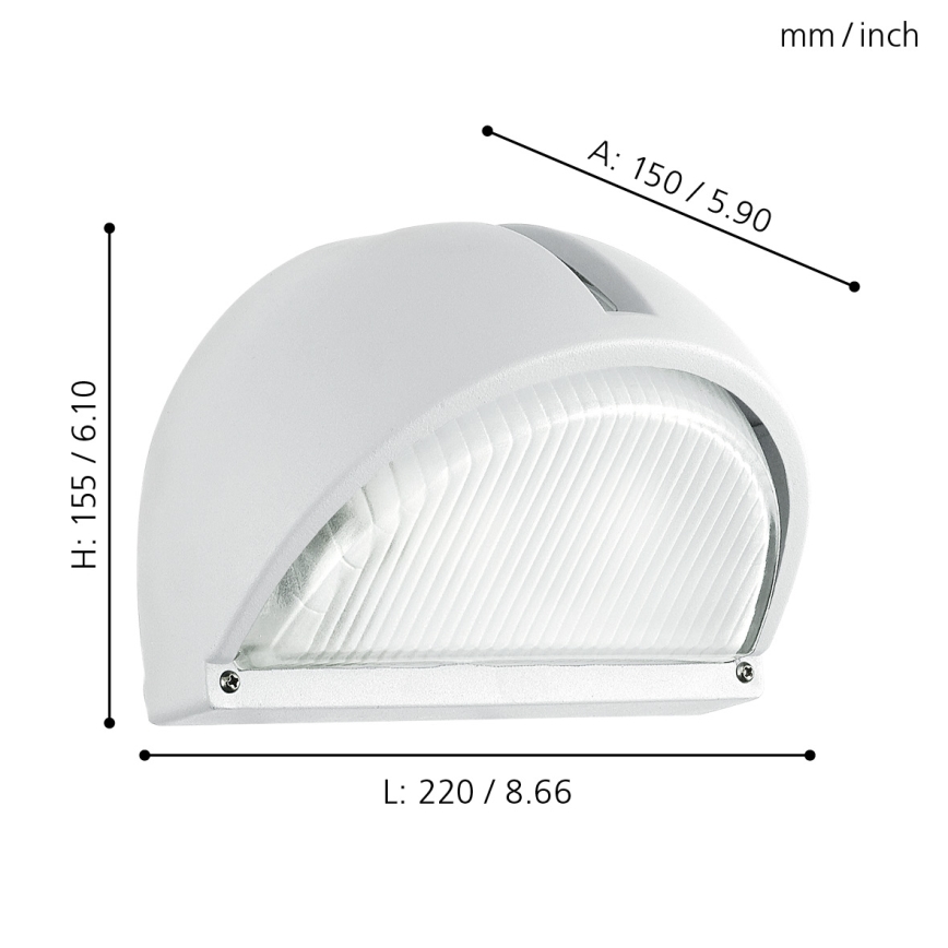 EGLO 89768 - Ulkoseinävalaisin ONJA 1xE27/60W valkoinen IP44