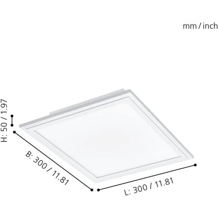 Eglo - LED Himmennettävä kattovalo LED/15,3W/230V valkoinen ZigBee