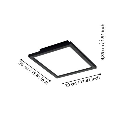 Eglo - LED Himmennettävä kattovalo LED/15,3W/230V 2700-6500K musta ZigBee