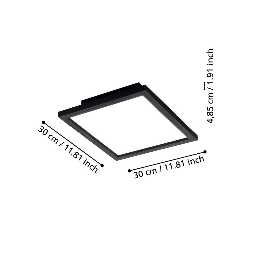 Eglo - LED Himmennettävä kattovalo LED/15,3W/230V 2700-6500K musta ZigBee
