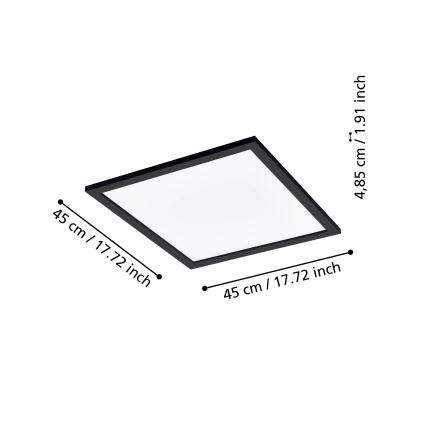 Eglo - LED Himmennettävä kattovalo LED/21,5W/230V musta ZigBee