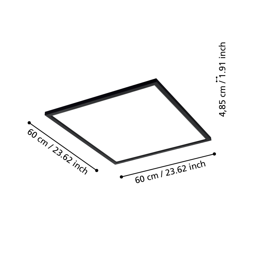 Eglo - LED Himmennettävä kattovalo SALOBRENA-Z LED/33W/230V musta ZigBee