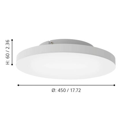 Eglo - LED RGBW Himmennettävä kattovalo LED/22,4W/230V ZigBee