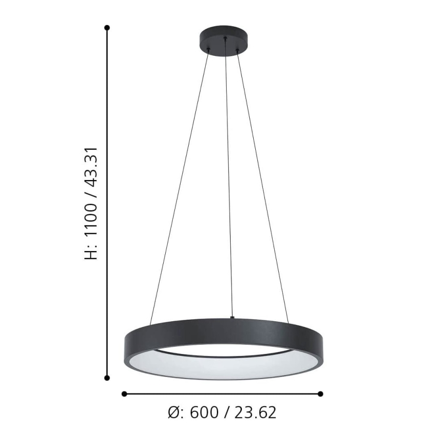 Eglo - LED RGBW Himmennettävä kattokruunu johdossa LED/26W/230V 2700-6500K ZigBee