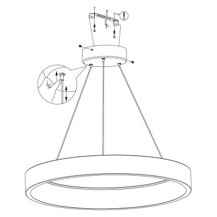 Eglo - LED RGBW Himmennettävä kattokruunu johdossa LED/26W/230V 2700-6500K ZigBee