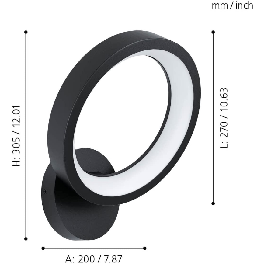 Eglo - LED RGBW Himmennettävä seinävalo LED/16W/230V ZigBee