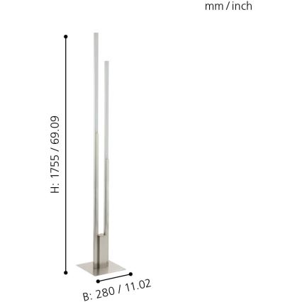 Eglo - LED RGBW Himmennettävä lattialamppu LED/32W/230V ZigBee