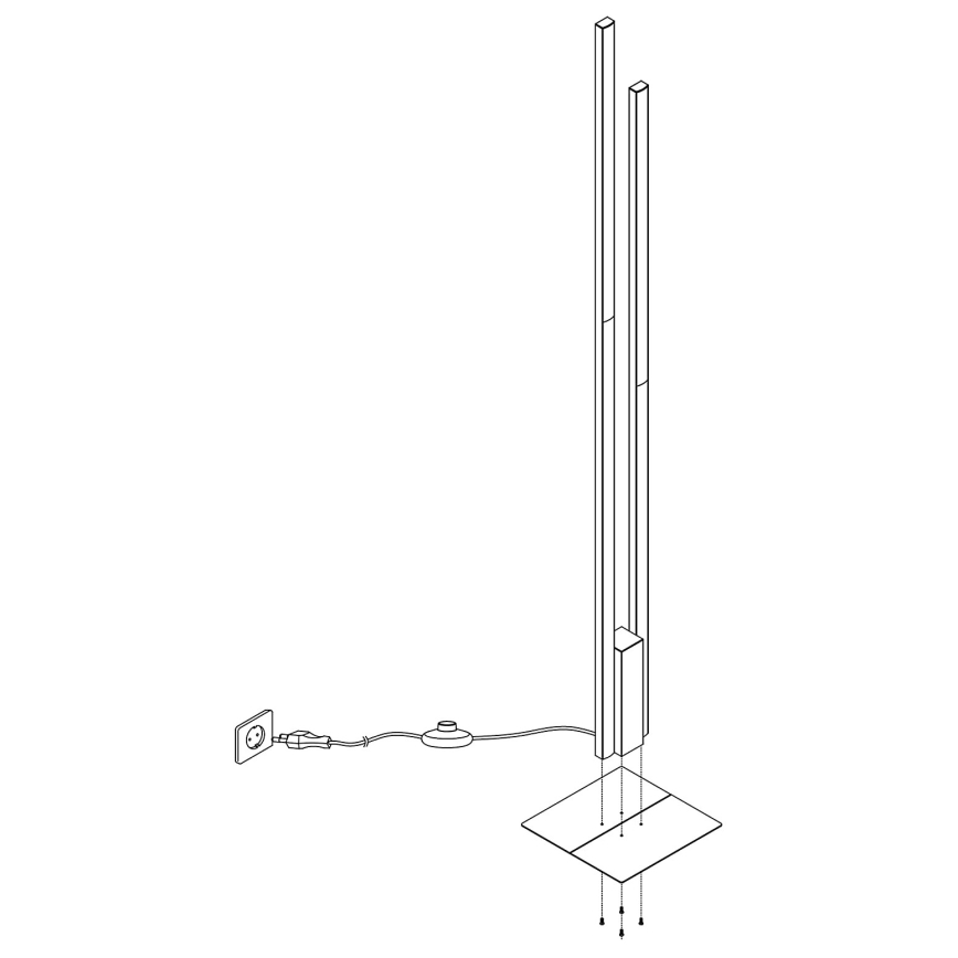 Eglo - LED RGBW Himmennettävä lattialamppu 2xLED/16W/230V musta ZigBee
