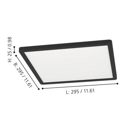 Eglo - LED RGBW Himmennettävä kattovalo LED/14,6W/230V musta ZigBee