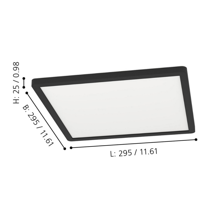 Eglo - LED RGBW Himmennettävä kattovalo LED/14,6W/230V musta ZigBee