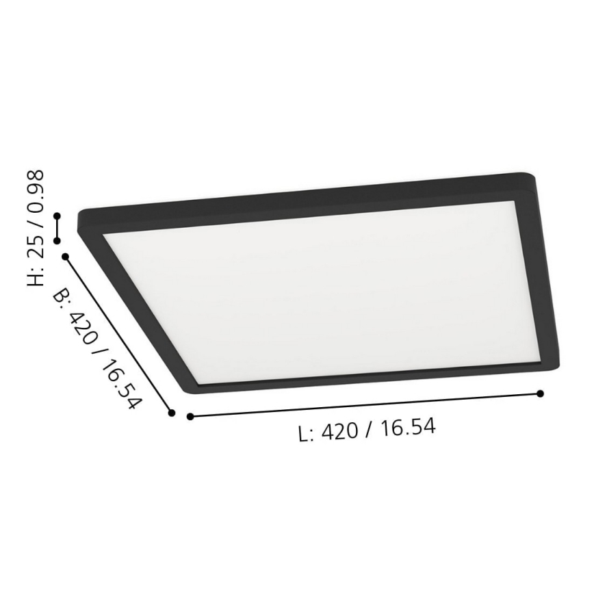 Eglo - LED RGBW Himmennettävä kattovalo LED/16,5W/230V musta ZigBee