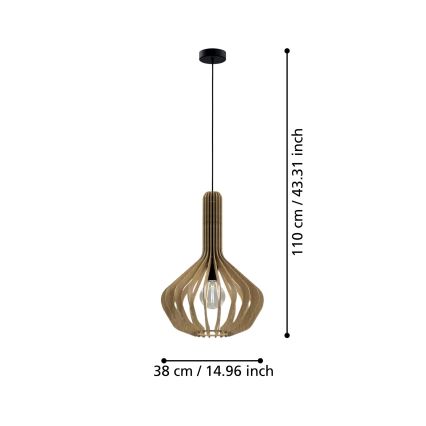 Eglo - Riippuvalaisin 1xE27/40W/230V halk. 38 cm beige
