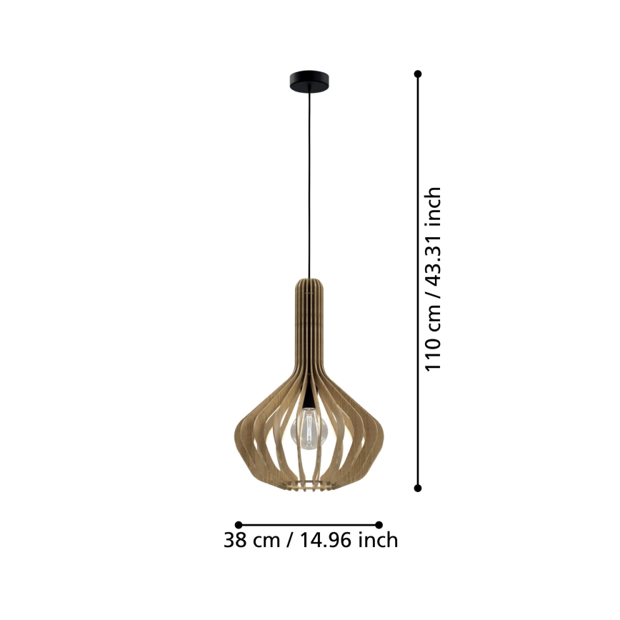Eglo - Riippuvalaisin 1xE27/40W/230V halk. 38 cm beige