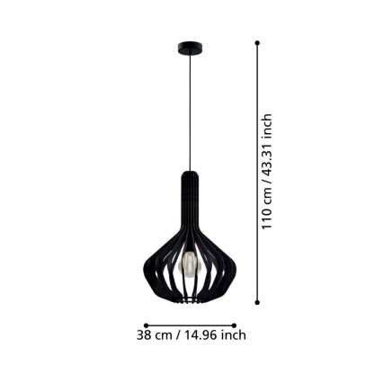 Eglo - Riippuvalaisin 1xE27/40W/230V halk. 38 cm musta