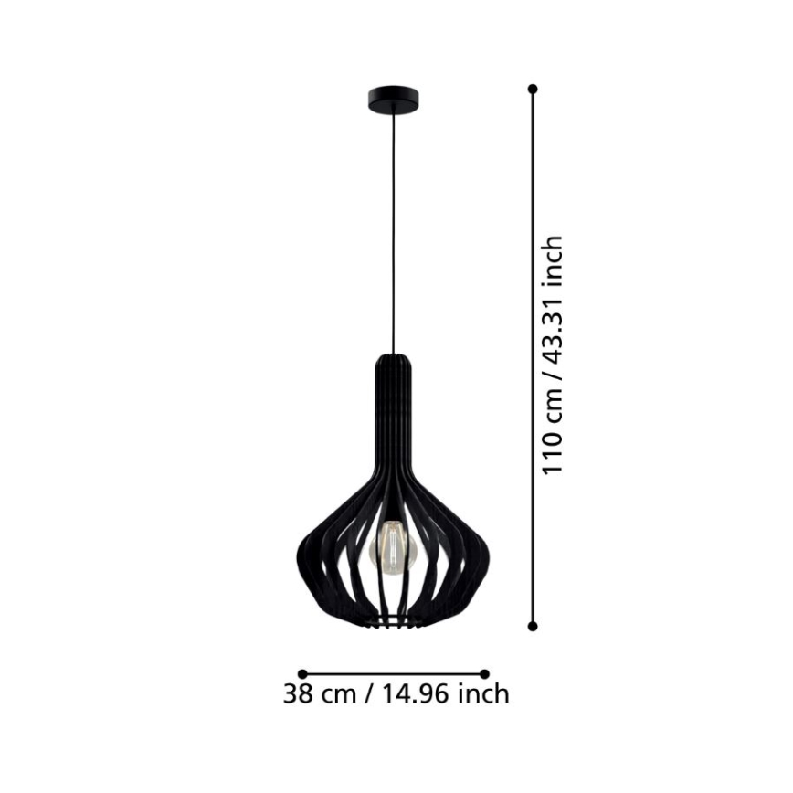 Eglo - Riippuvalaisin 1xE27/40W/230V halk. 38 cm musta