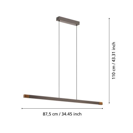 Eglo - Himmennettävä LED-kattokruunu johdossa LED/18W/230V 3000K
