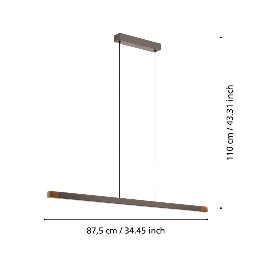 Eglo - Himmennettävä LED-kattokruunu johdossa LED/18W/230V 3000K