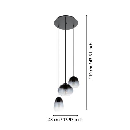Eglo  - Riippuvalaisin 3xE27/40W/230V halk. 43 cm