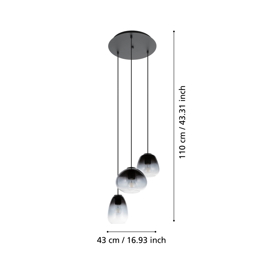 Eglo  - Riippuvalaisin 3xE27/40W/230V halk. 43 cm