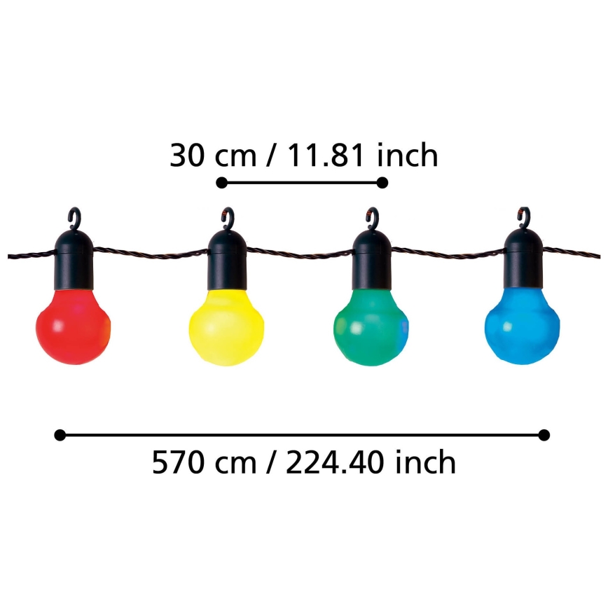 Eglo - LED koristeketju ulkokäyttöön 20xLED/0,064W/31V IP44