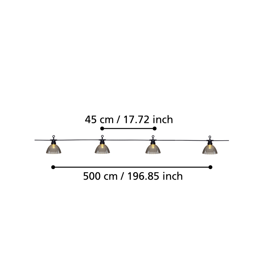 Eglo - LED ulkokäyttöön koristeellinen ketju 12xLED/0,066W/3,2V IP44