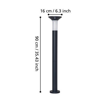 Eglo - LED Aurinkokennovalo sensorilla ulkokäyttöön 6xLED/0,03W/3,7V IP44