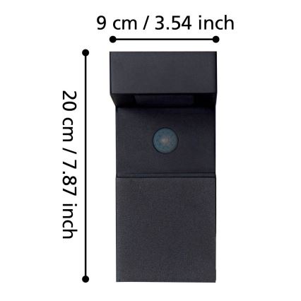 Eglo - LED-ulkoaurinkovalo anturilla 18xLED/0,2W/3,7V 2200 mAh IP44