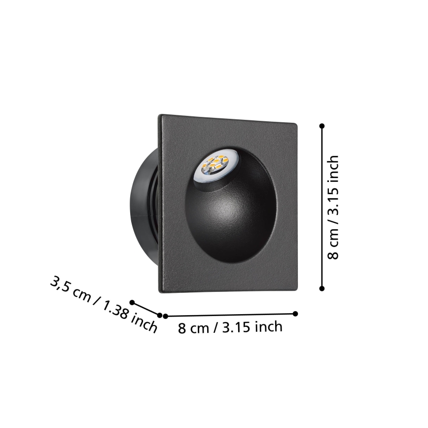 Eglo - LED-portaikkovalo LED/2W/230V 3000K musta