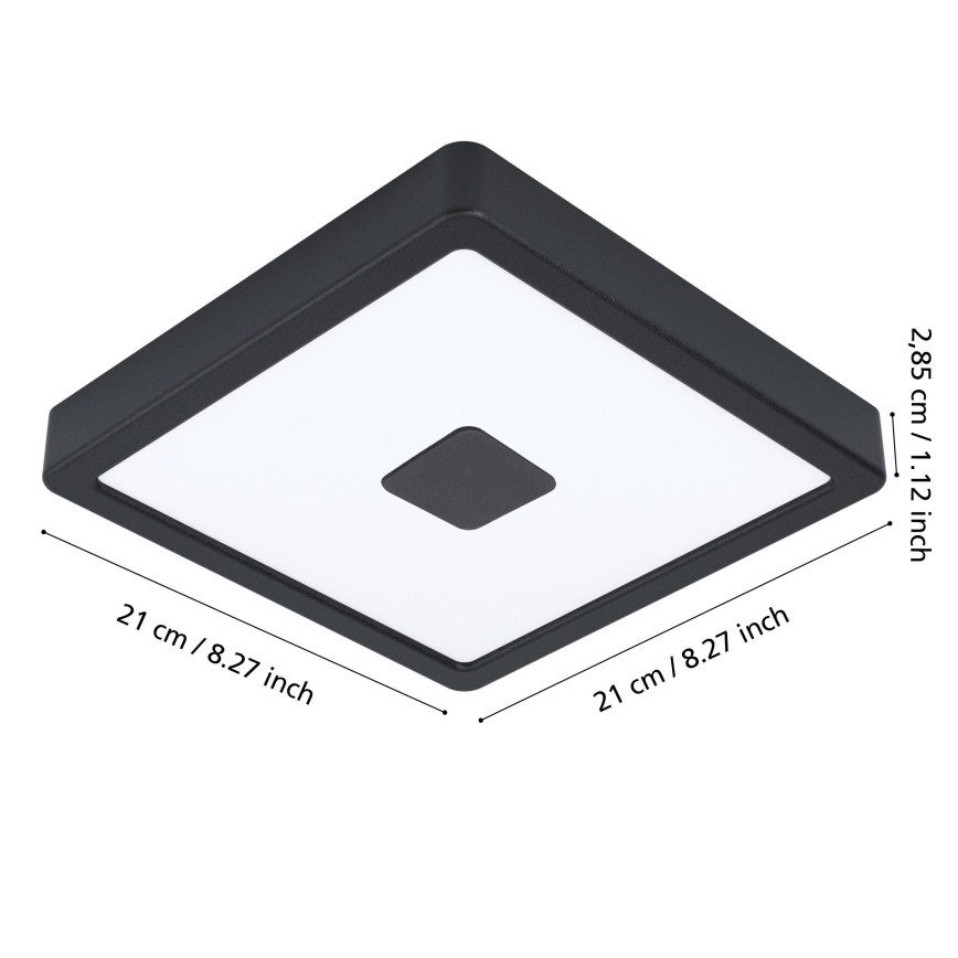 Eglo - LED Ulkokattovalo LED/17W/230V IP44 musta