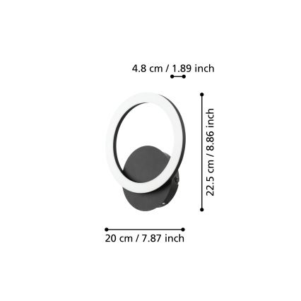 Eglo - LED Himmennettävä seinävalaisin LED/12W/230V 3000-6500K