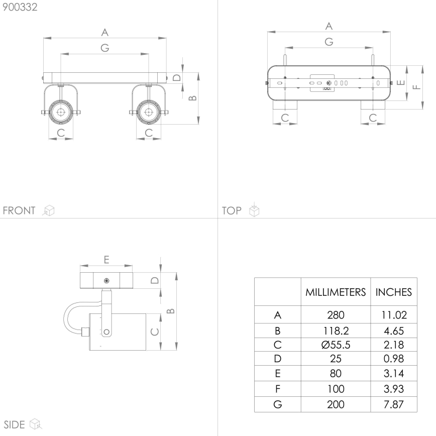 Eglo - LED-kohdevalaisin 2xGU10/3W/230V