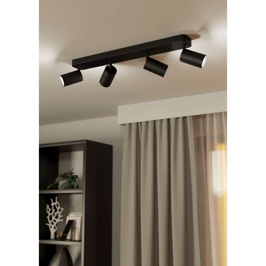 Eglo - LED RGBW Himmennettävä kohdevalo 4xGU10/4,9W/230V musta