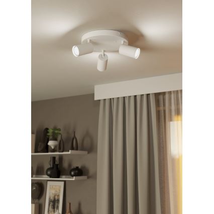 Eglo - LED RGBW Himmennettävä kohdevalo 3xGU10/4,9W/230V valkoinen