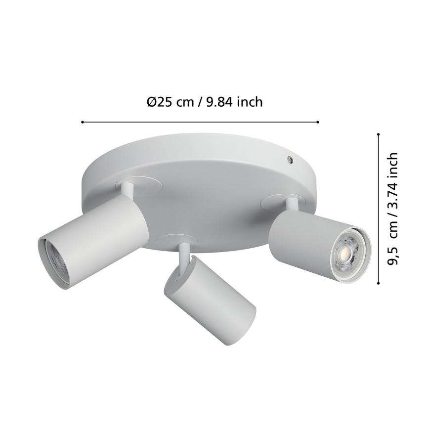 Eglo - LED RGBW Himmennettävä kohdevalo 3xGU10/4,9W/230V valkoinen