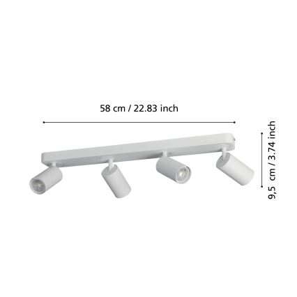 Eglo -LED RGBW Himmennettävä kohdevalo 4xGU10/4,9W/230V valkoinen