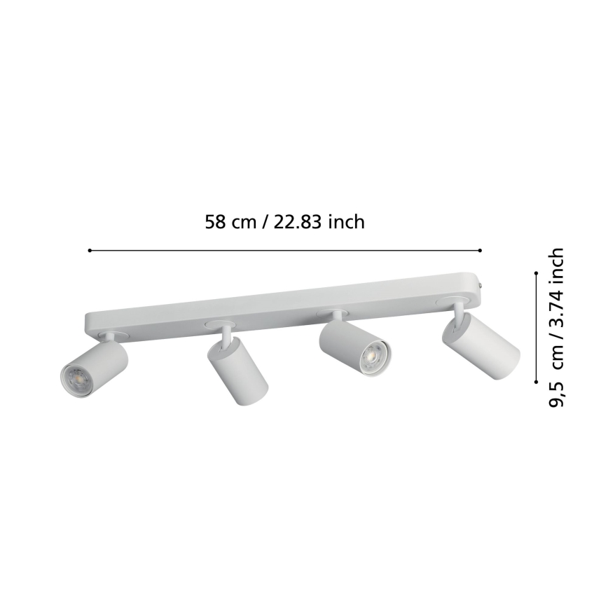 Eglo -LED RGBW Himmennettävä kohdevalo 4xGU10/4,9W/230V valkoinen